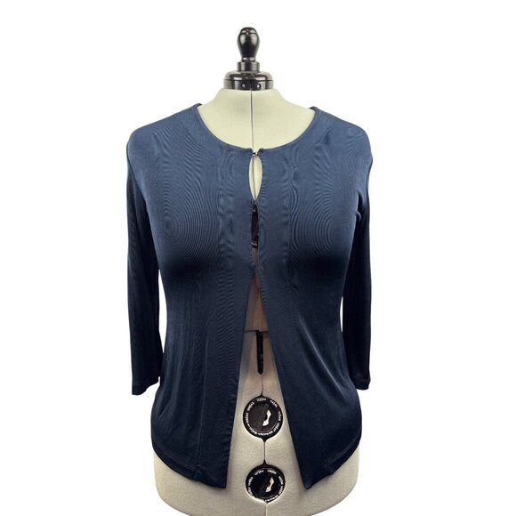 Women’s Chico’s Travelers Size 2XL Navy Cardigan with Invisible Buttons - Picture 1 of 5